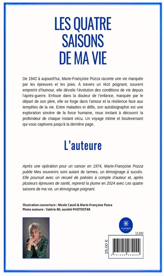 Quatrième de couverture de « Les quatre saisons de ma vie »