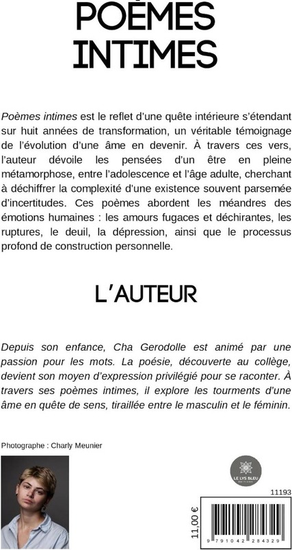 Quatrième de couverture de « Poèmes intimes : Recueil »