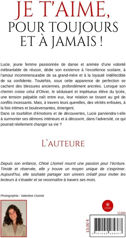 Quatrième de couverture de « Je t'aime, pour toujours et à jamais ! : roman »