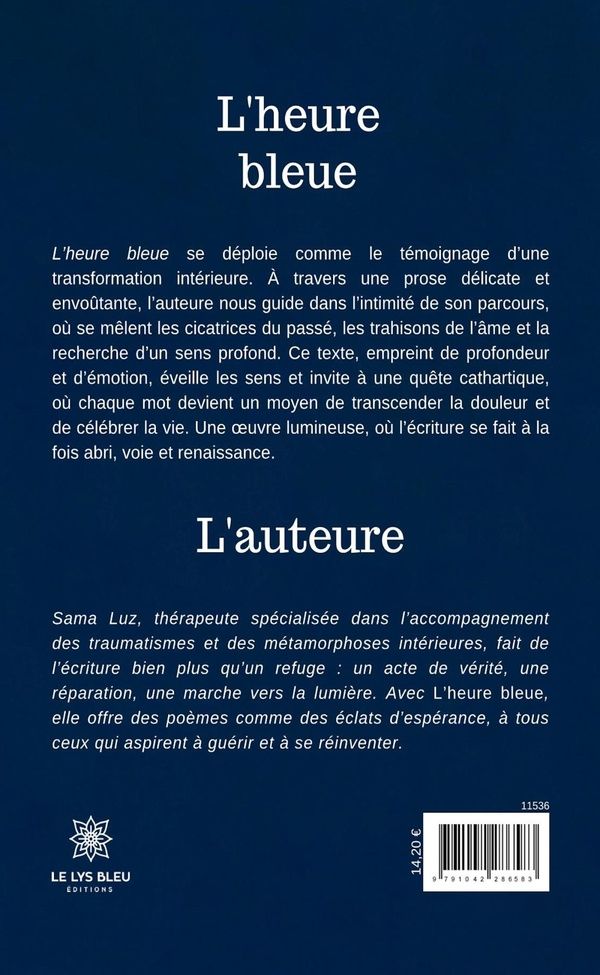 Quatrième de couverture de « L'heure bleue : recueil »