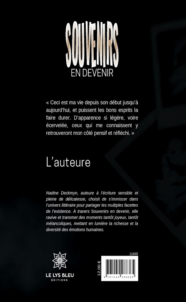 Quatrième de couverture de « Souvenirs en devenir »