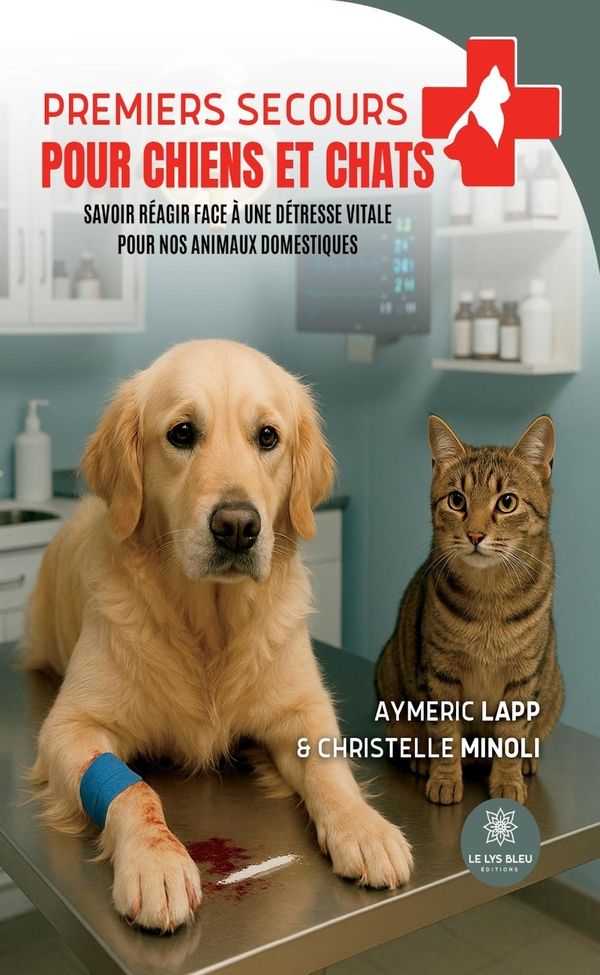 Couverture du livre « Premiers secours pour chiens et chats : savoir réagir face à une détresse vitale pour nos animaux domestiques » de Aymeric Lapp, librairie Les Contes Infusés à Corte
