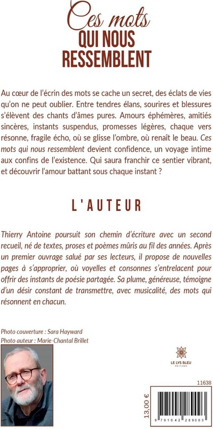 Quatrième de couverture de « Ces mots qui nous ressemblent : recueil »