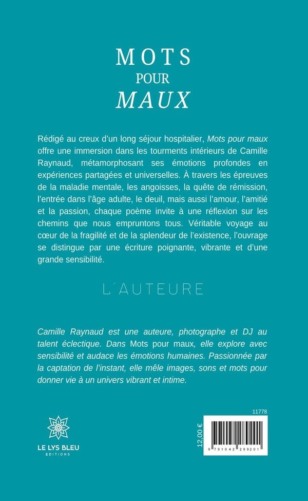 Quatrième de couverture de « Mots pour maux : recueil »