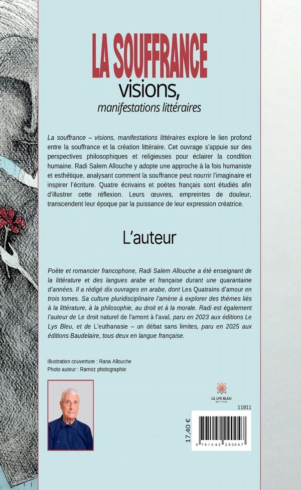Quatrième de couverture de « La souffrance : visions, manifestations littéraires »