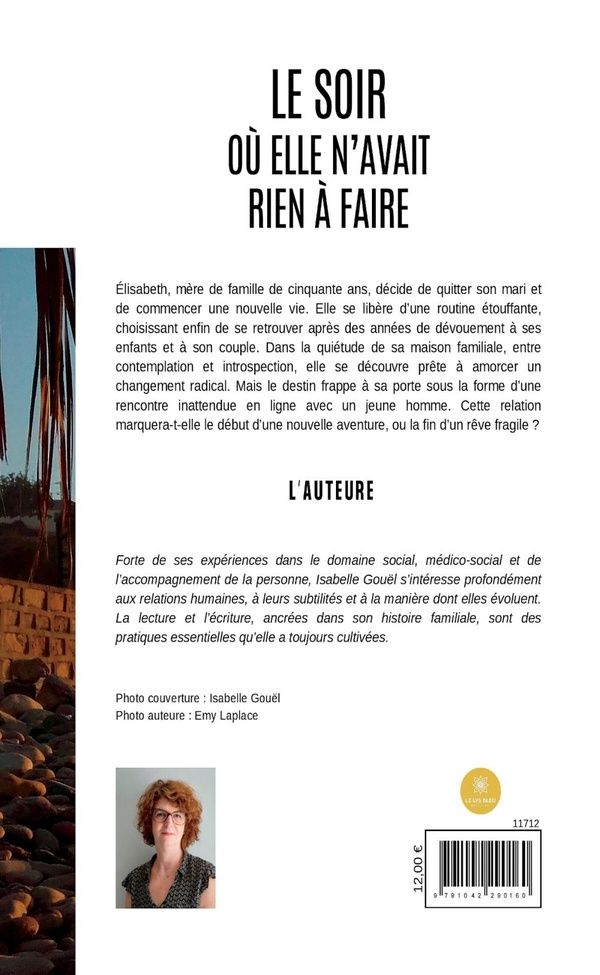 Quatrième de couverture de « Le soir où elle n'avait rien à faire : roman »