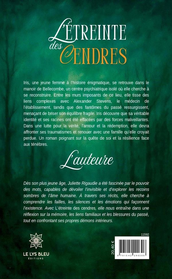 Quatrième de couverture de « L'étreinte des cendres : roman »