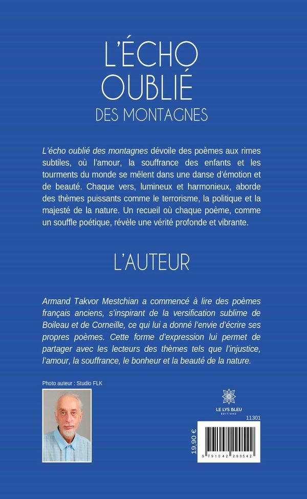 Quatrième de couverture de « L'écho oublié des montagnes : recueil »
