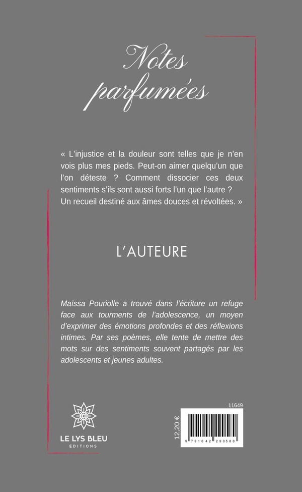 Quatrième de couverture de « Notes parfumées : recueil »