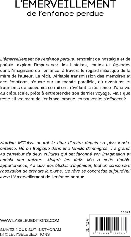 Quatrième de couverture de « L'émerveillement de l'enfance perdue : nouvelles »