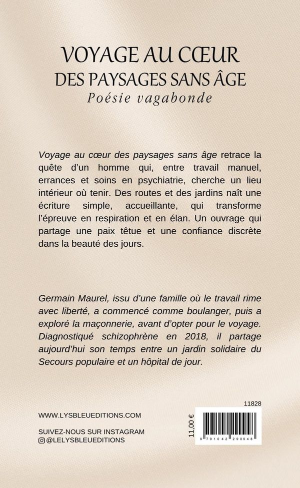 Quatrième de couverture de « Voyage au coeur des paysages sans âge : poésie vagabonde, recueil »