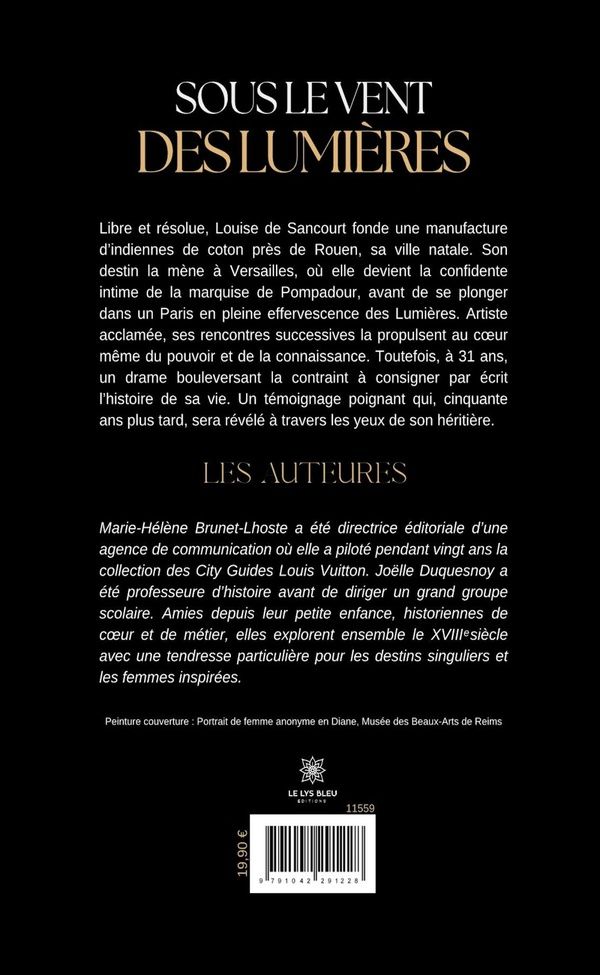Quatrième de couverture de « Sous le vent des Lumières : roman »