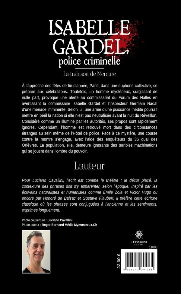 Quatrième de couverture de « Isabelle Gardel, police criminelle : la trahison de Mercure »