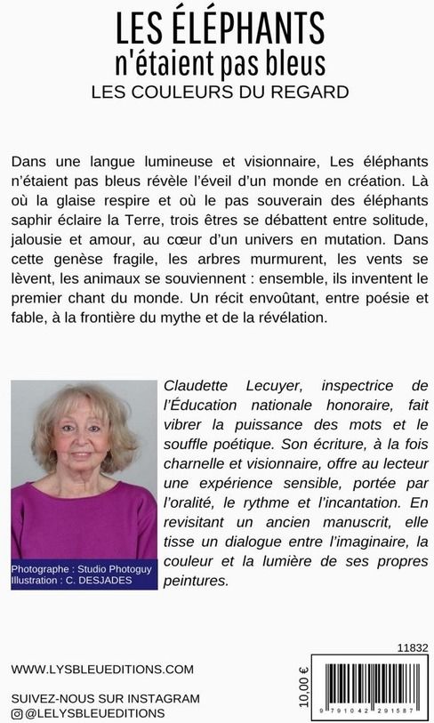 Quatrième de couverture de « Les éléphants n'étaient pas bleus : les couleurs du regard »