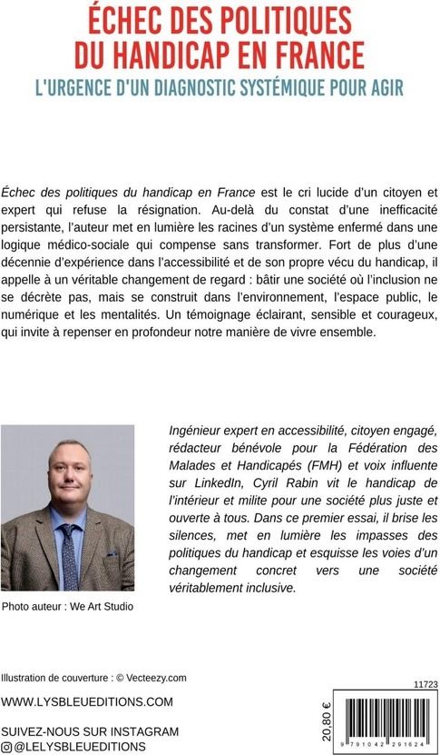Quatrième de couverture de « Échec des politiques du handicap en France : l'urgence d'un diagnostic systémique pour agir »