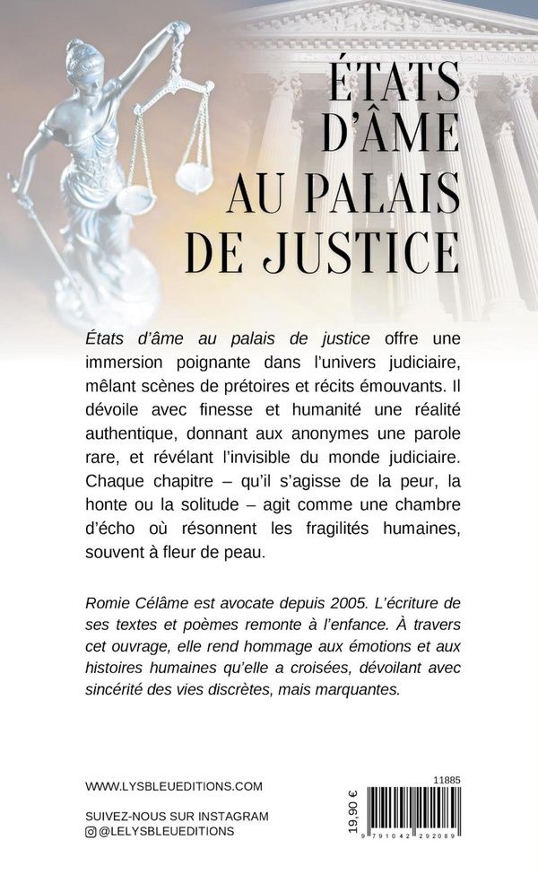 Quatrième de couverture de « États d'âme au palais de justice : roman »