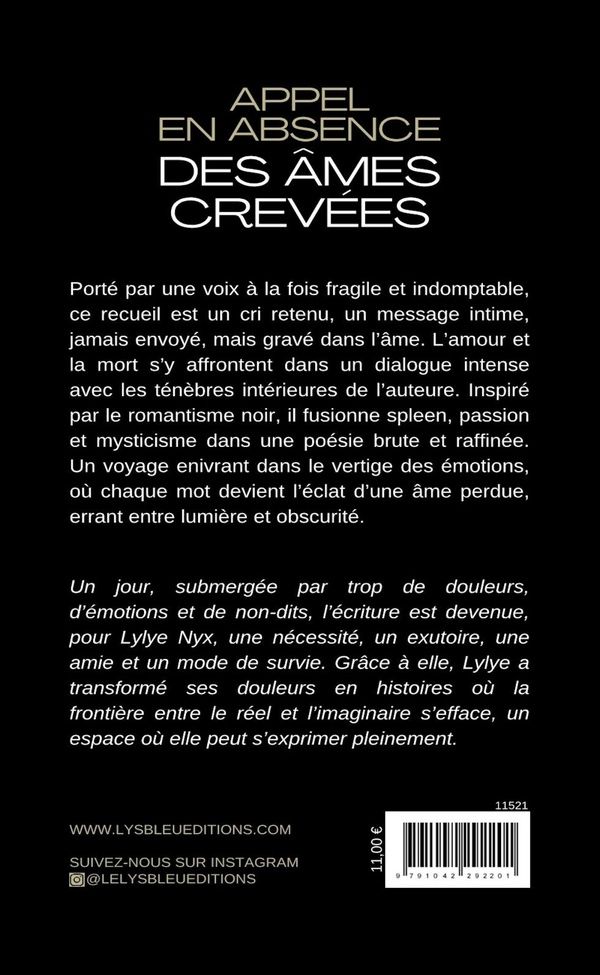 Quatrième de couverture de « Appel en absence des âmes crevées : recueil »