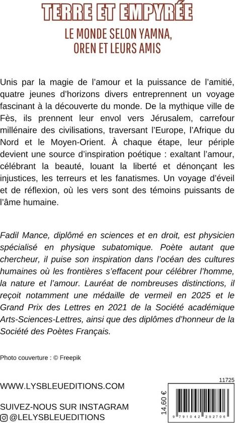 Quatrième de couverture de « Terre et Empyrée : le monde selon Yamna, Oren et leurs amis »