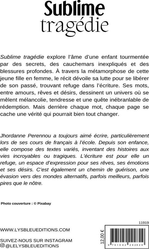 Quatrième de couverture de « Sublime tragédie »
