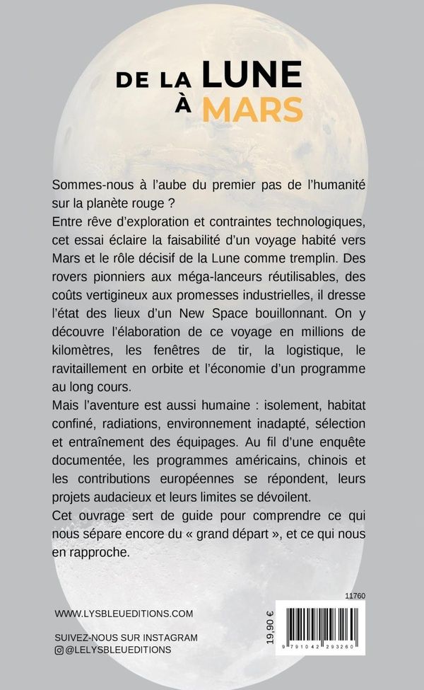 Quatrième de couverture de « De la lune à Mars : essai »