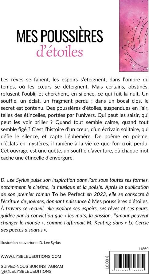 Quatrième de couverture de « Mes poussières d'étoiles : recueil »
