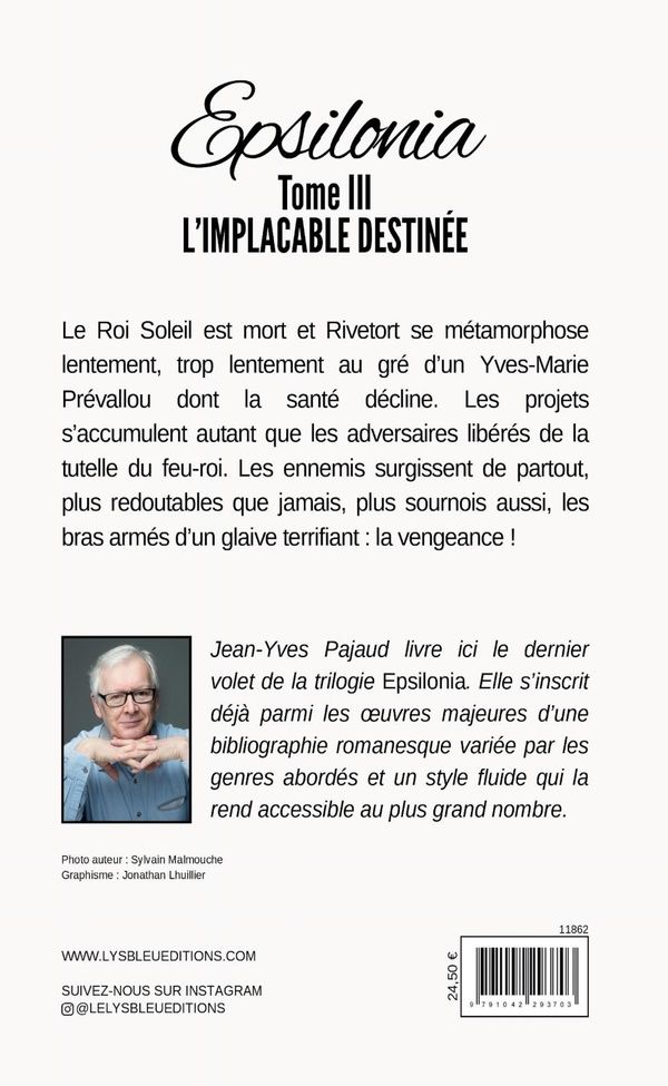 Quatrième de couverture de « L'implacable destinée »