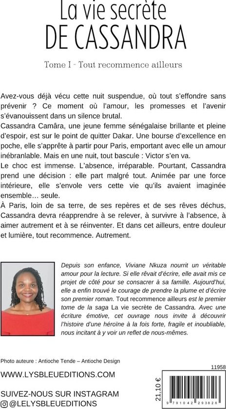 Quatrième de couverture de « La vie secrète de Cassandra : tout recommence ailleurs »