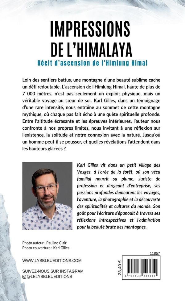 Quatrième de couverture de « Impressions de l'Himalaya : récit d'ascension de l'Himlung Himal »