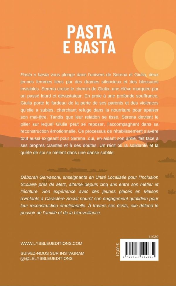 Quatrième de couverture de « PASTA E BASTA »