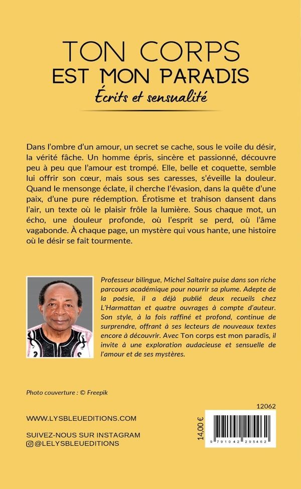 Quatrième de couverture de « Ton corps est mon paradis : écrits et sensualité »