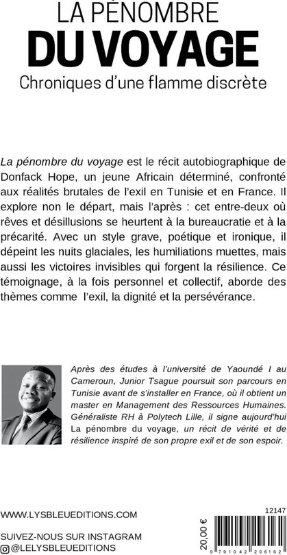 Quatrième de couverture de « La pénombre du voyage : chroniques d'une flamme discrète »