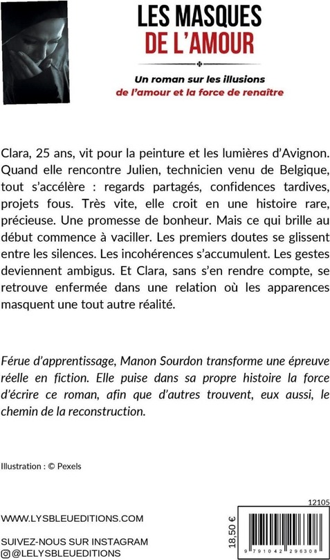 Quatrième de couverture de « Les masques de l'amour : un roman sur les illusions de l'amour et la force de renaître »