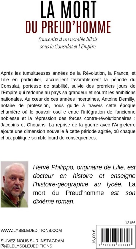Quatrième de couverture de « La mort du Preud'homme : souvenirs d'un notable lillois sous le Consulat et l'Empire »