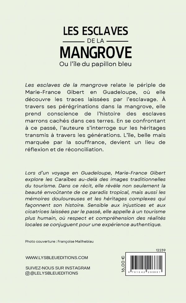 Quatrième de couverture de « LES ESCLAVES DE LA MANGROVE - OU L'ILE DU PAPILLON BLEU »
