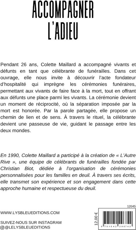 Quatrième de couverture de « Accompagner l'adieu : essai »