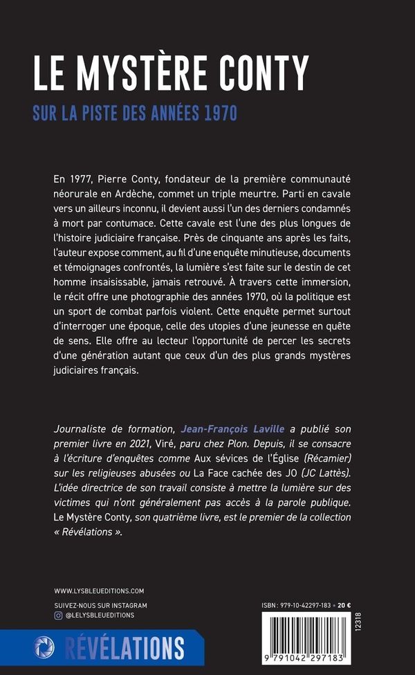 Quatrième de couverture de « Le mystère Conty : sur la piste des années 1970 »