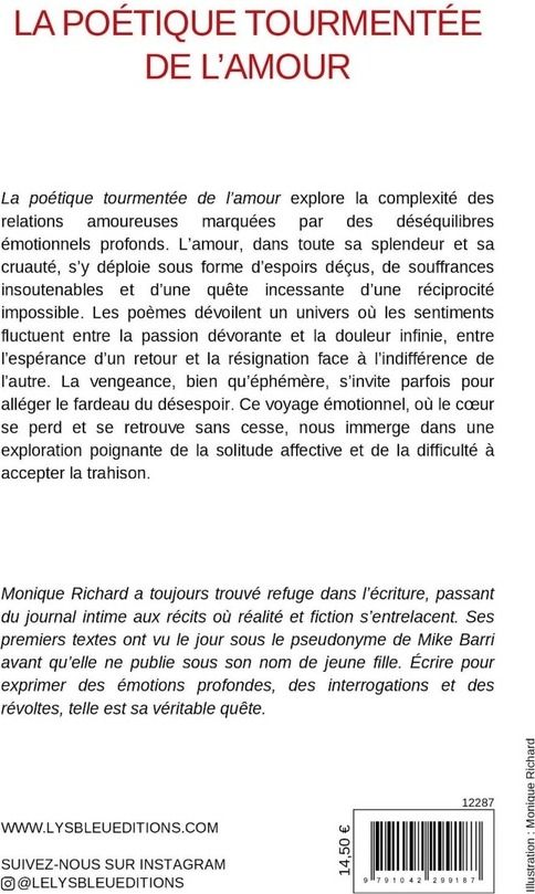 Quatrième de couverture de « LA POETIQUE TOURMENTEE DE L'AMOUR »