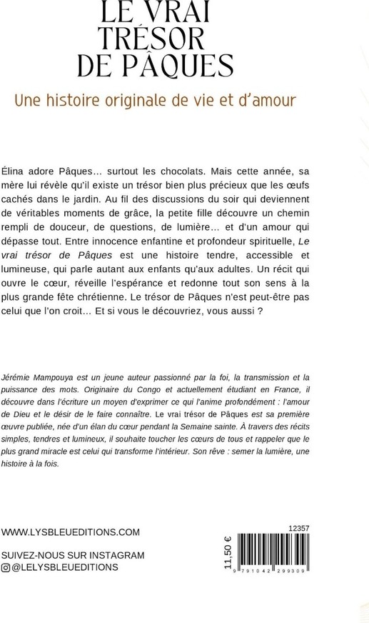 Quatrième de couverture de « Le vrai trésor de Pâques : une histoire originale de vie et d'amour »