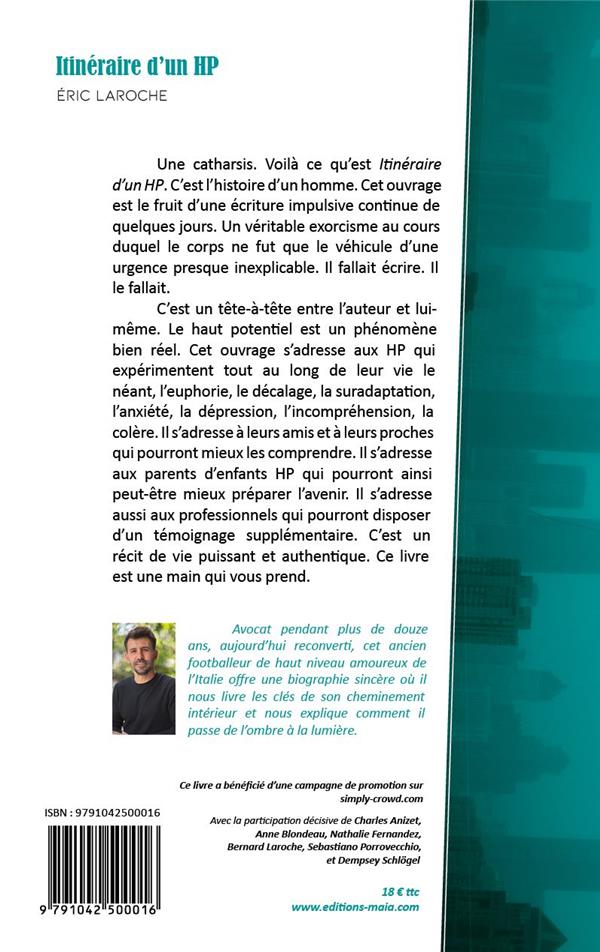 Quatrième de couverture de « ITINERAIRE D'UN HP »