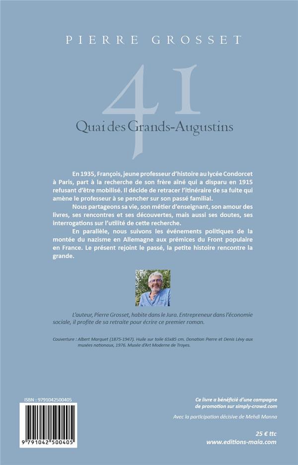 Quatrième de couverture de « 41 QUAI DES GRANDS-AUGUSTINS »
