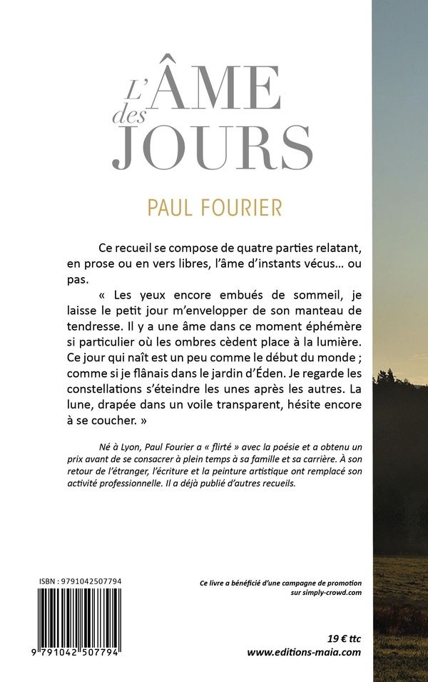 Quatrième de couverture de « LAME DES JOURS »