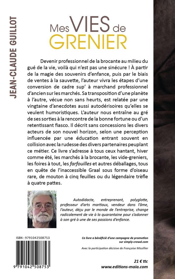 Quatrième de couverture de « MES VIES DE GRENIER »