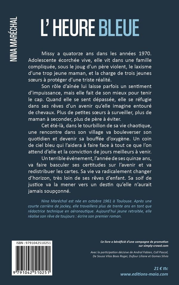 Quatrième de couverture de « LHEURE BLEUE »