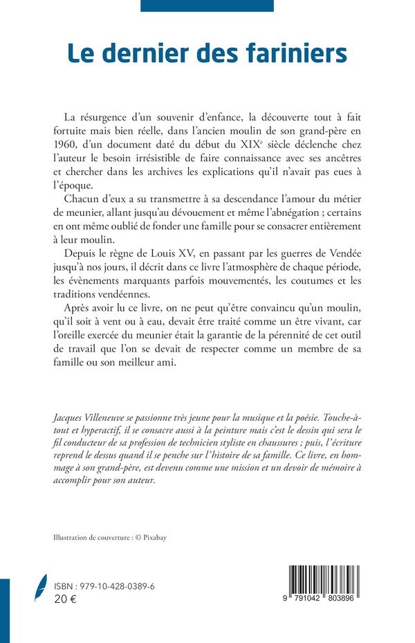 Quatrième de couverture de « LE DERNIER DES FARINIERS »