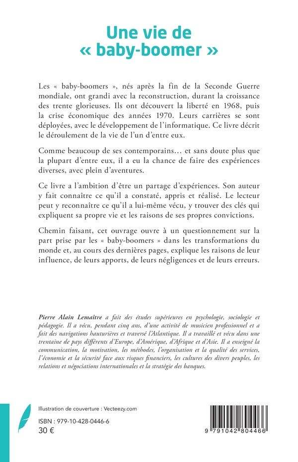 Quatrième de couverture de « Une vie de baby-boomer : récit »
