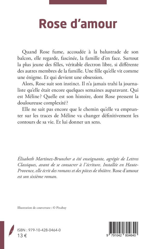 Quatrième de couverture de « ROSE D'AMOUR »