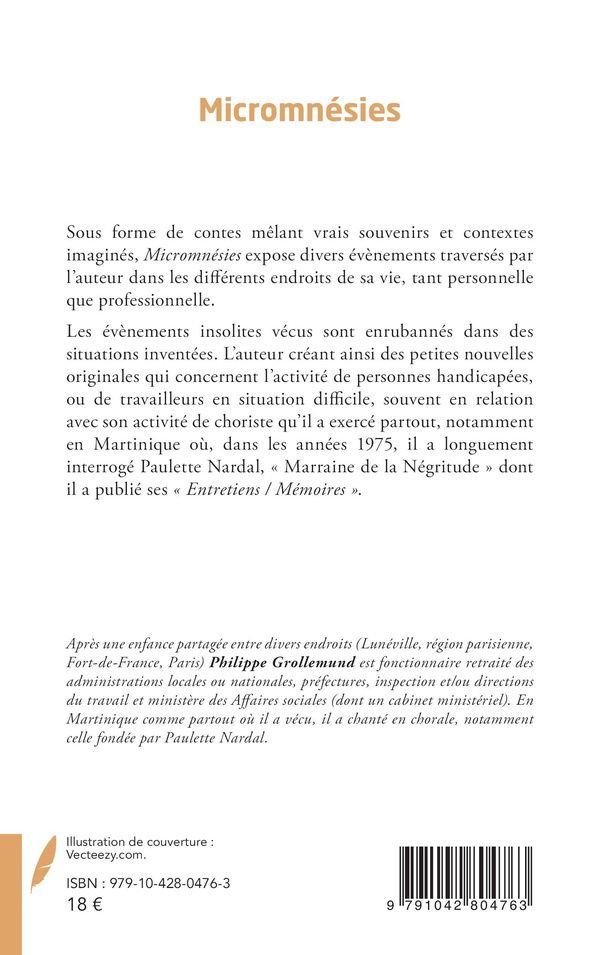 Quatrième de couverture de « MICROMNESIES - CONTES / TEMOIGNAGES »