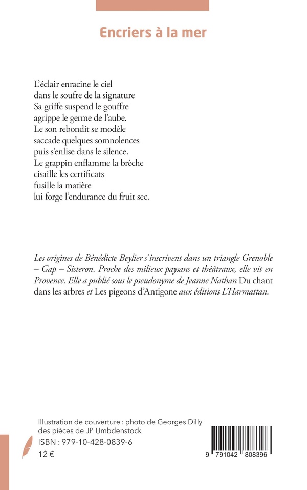 Quatrième de couverture de « ENCRIERS A LA MER »