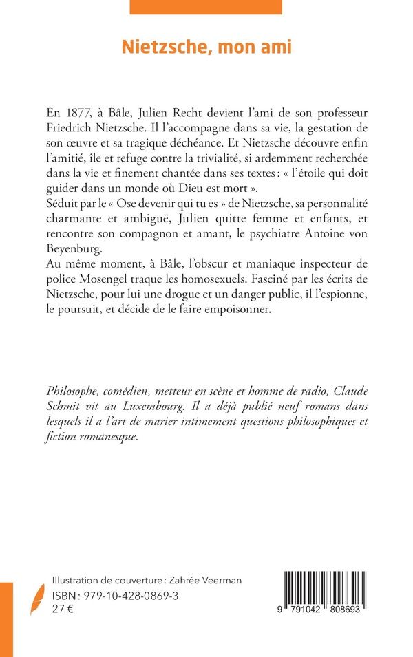 Quatrième de couverture de « NIETZSCHE, MON AMI »