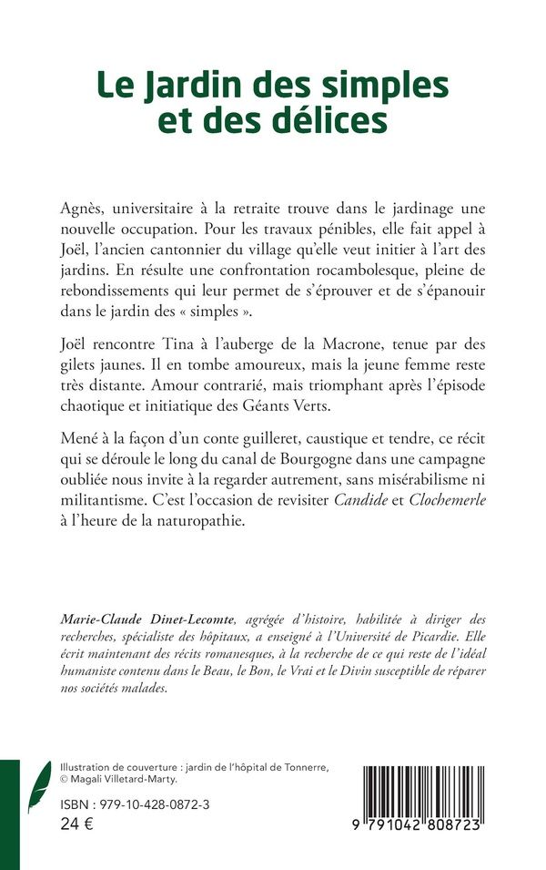 Quatrième de couverture de « Le jardin des simples et des délices : se réenraciner en Bourgogne »